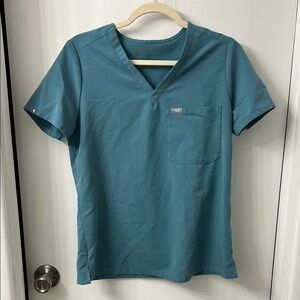 Figs Blue Short Sleeve Tee Casual Comfort